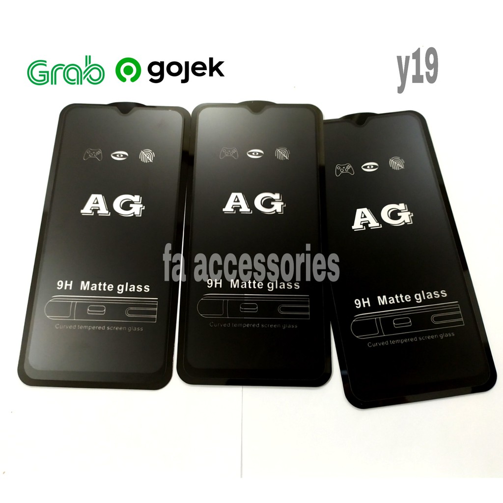 tempered matte glass vivo Y01 Y02  Y02T y19 y20s y20sg y21 Y21A y21s Y21T Y22 Y33 Y33S Y33T Y73 Y73S Y73T  Y75 A s T G s1 s1pro pro IQOO Z7 Z7I Z7X 11 Z I X 7 T s anti glear anti gores minyak