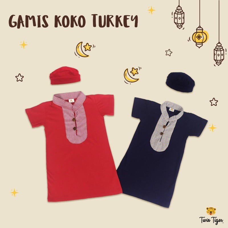 TWIN TIGER GAMIS KOKO TURKEY SET/koko bayi/Koko set anak