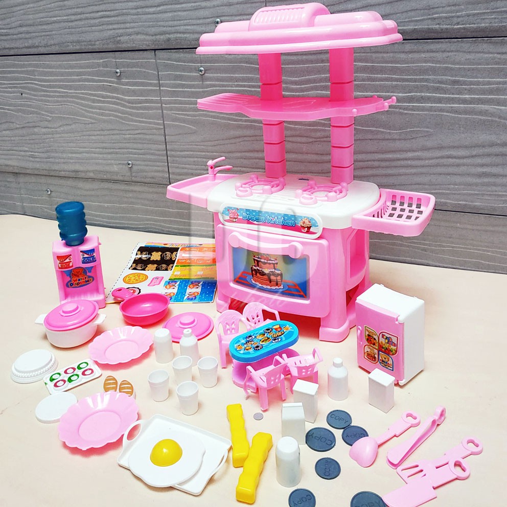 Happy Kitchen Set 105 Pink Aurora Princess Mainan Masak-masakan Peralatan Dapur Mini Berbie