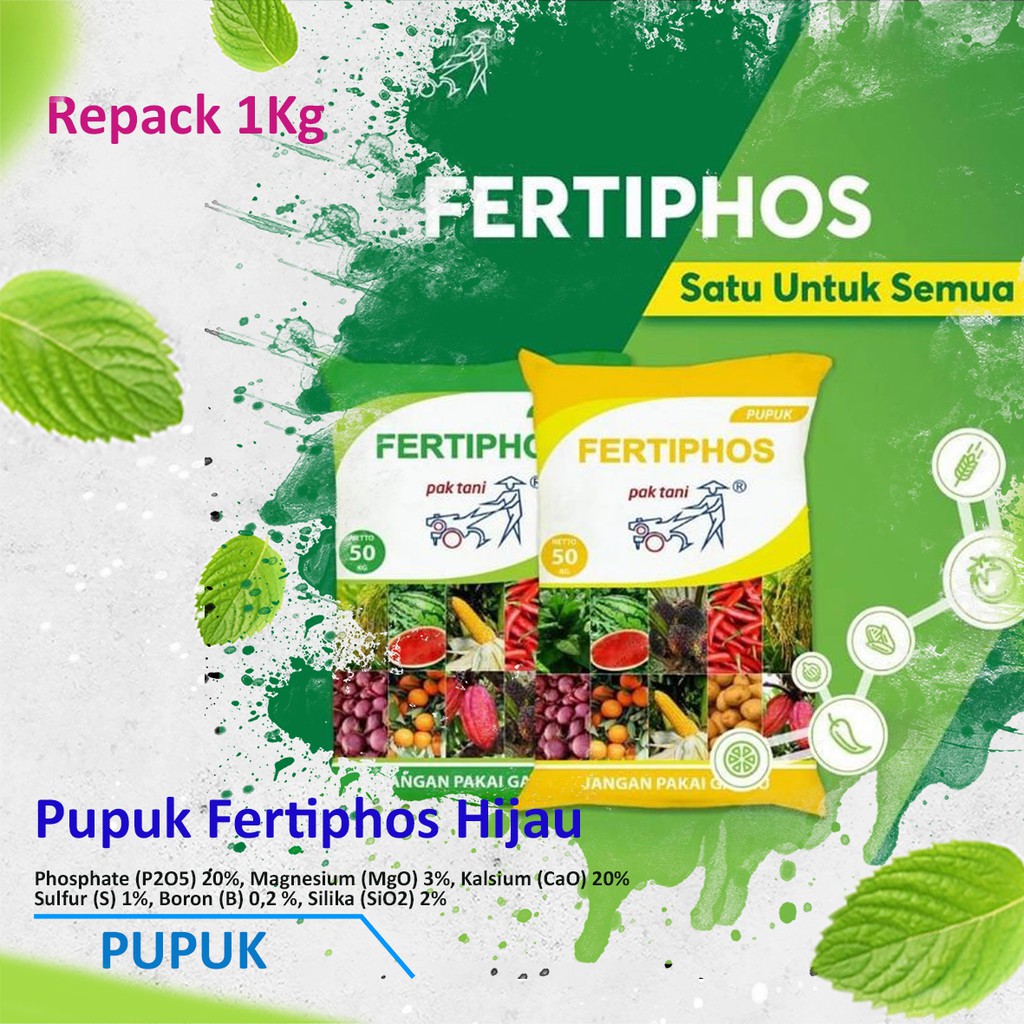 PUPUK Phospate Fertiphos Hijau Repacking 1Kg