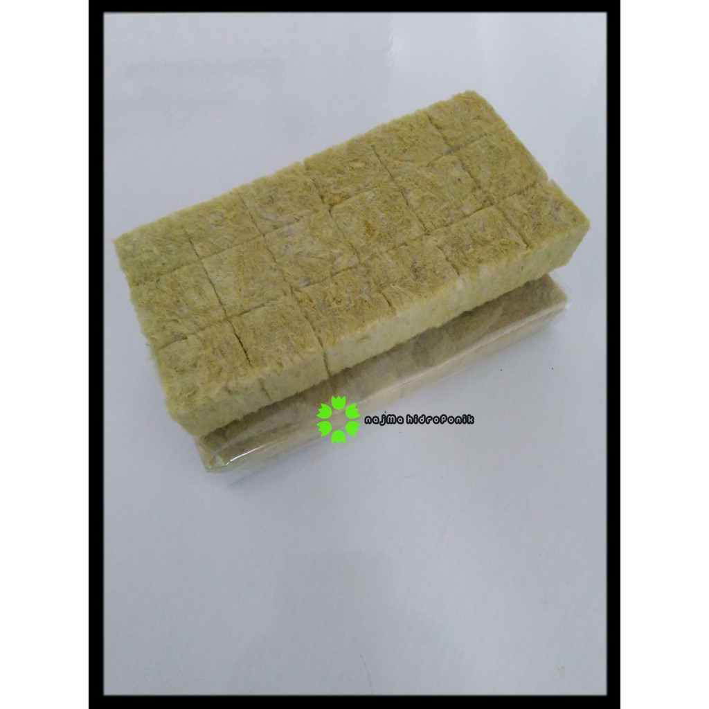 Rockwool Cultilene (Media Tanam Hidroponik) Siap Pakai Jumlah 18 Kotak (15x7,5x2,5 cm)