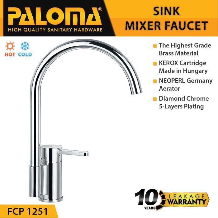 PALOMA FCP 1251 Keran Mixer Cuci Piring Dapur Panas Dingin Kran Air