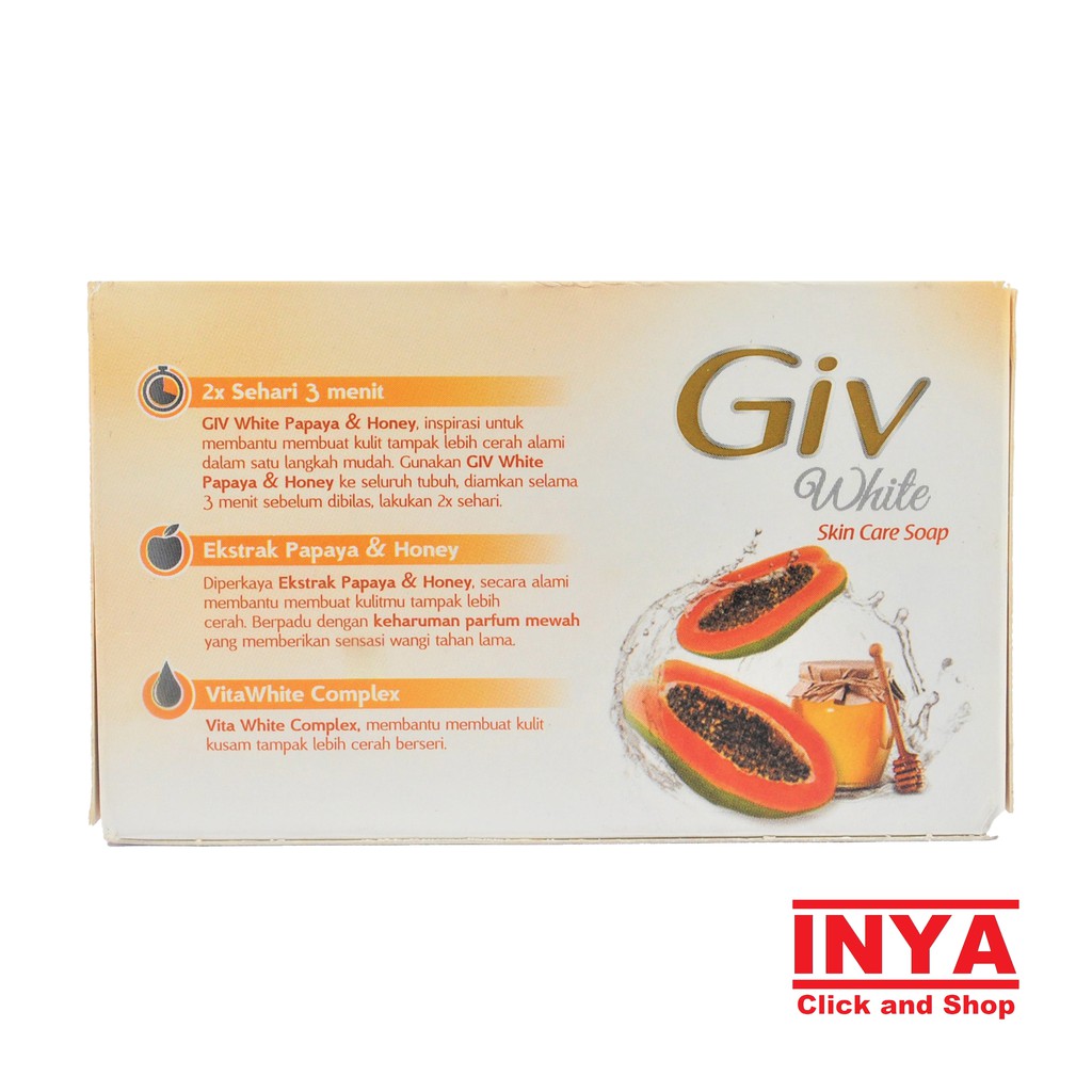 GIV PAPAYA &amp; HONEY WHITE SKIN CARE SOAP 76gr - Sabun Batang