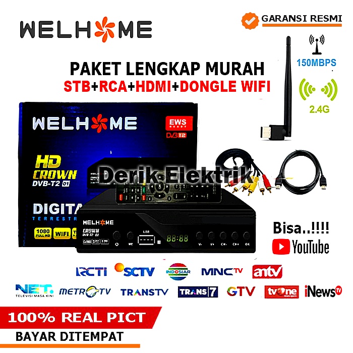 STB TV DIGITAL Set Top Box Tv Digital Welhome Sanex Advan Tanaka DVB T2 EWS HD / alat tv digital set