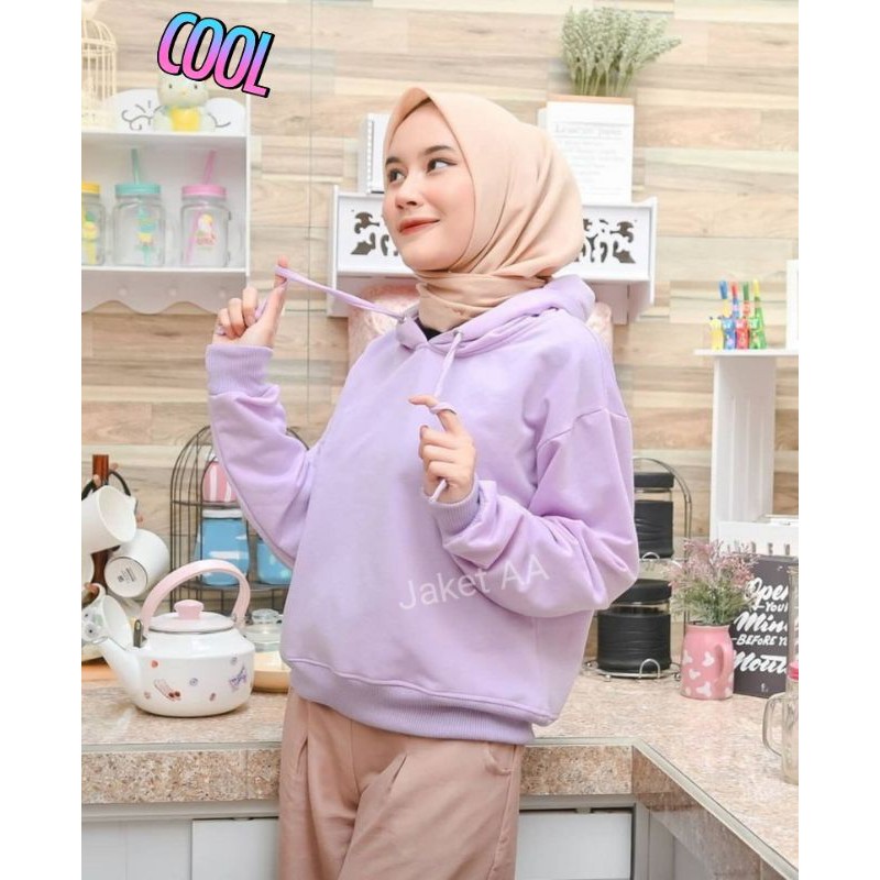 ( COD ) SWEATER HOODIE POLOS JUMPER JAKET HOODIE POLOS JUMPER LAVENDER PRIA WANITA ML XL XXL