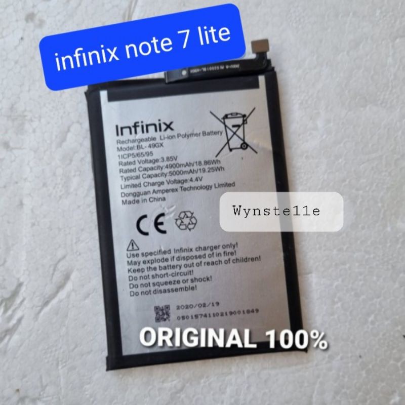 BL49GX - Baterai Batre INFINIX NOTE 7 X690 X690B - NOTE 7 LITE X656 BL49GX ORI Model BL-49GX BL 49GX