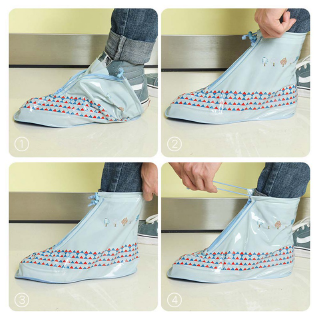 Cover Sepatu  Boots  Anak Dewasa Reusable Anti  Air  Slip 
