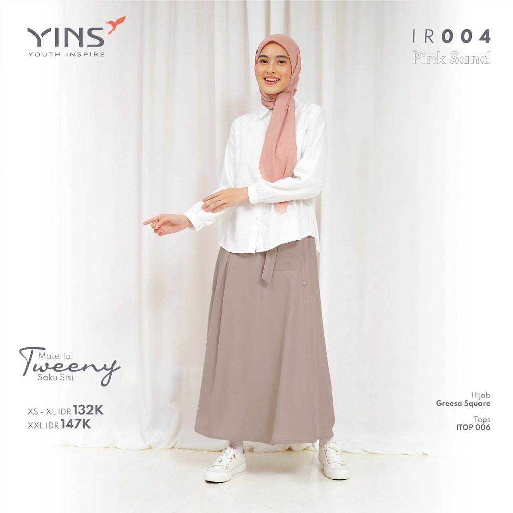 Inspire Rok IR  04 Bahan Tweeny Bawahan Rok Polos Muslimah Simpel Modern Casual Outfit by YINS bisa COD