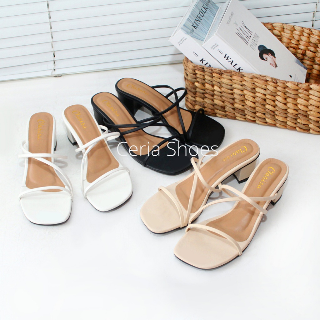 Ceria - Edrea Sandal Heels Wanita 5 Cm Model Tali Hak Tahu