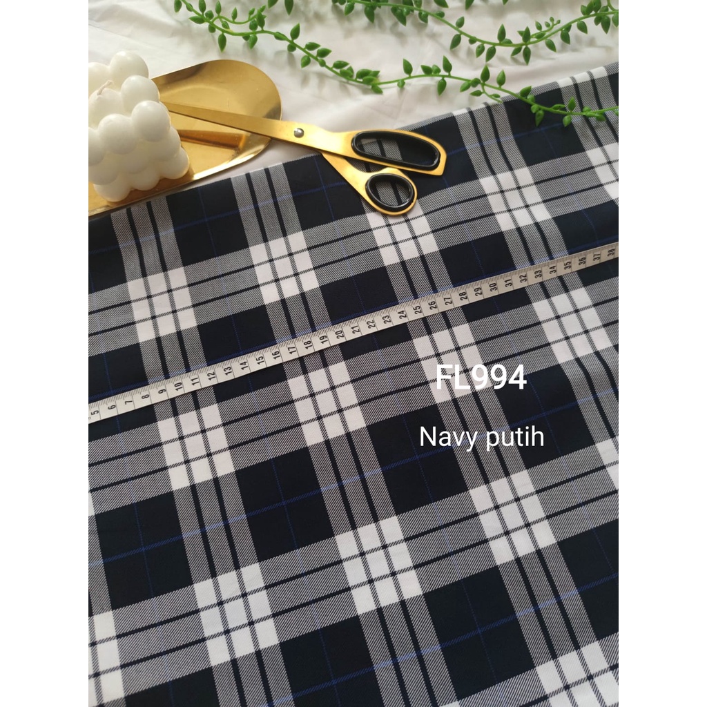 HITAM PUTIH kain flanel bahan kotak katun yarndyed harga per 0.5meter/kain meteran happychild