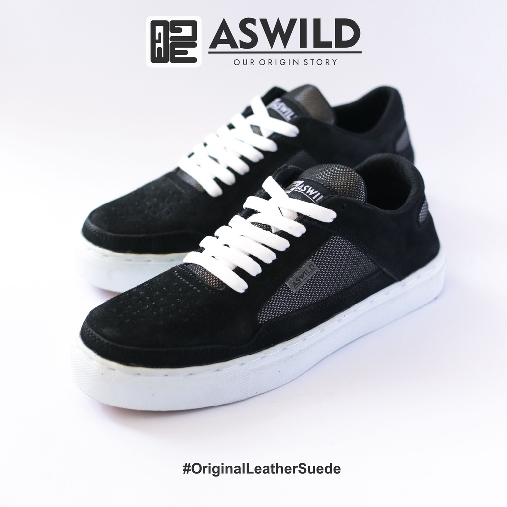 Sepatu Casual Pria ASWILD RAIDEN Hitam Original Sepatu Sneakers Casual Skate Terbaru Dan Berkualitas