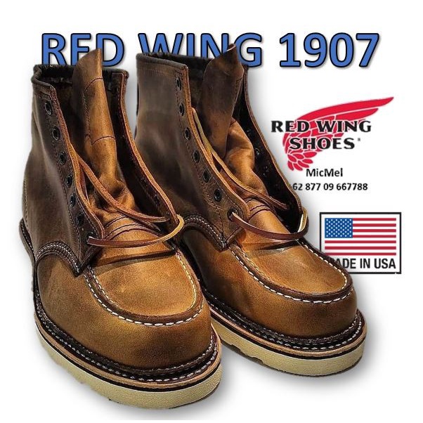 {Mystore} RED WING 1907 COPPER ROUGH  TOUGH LEATHER - EE 10.0 43 Limited