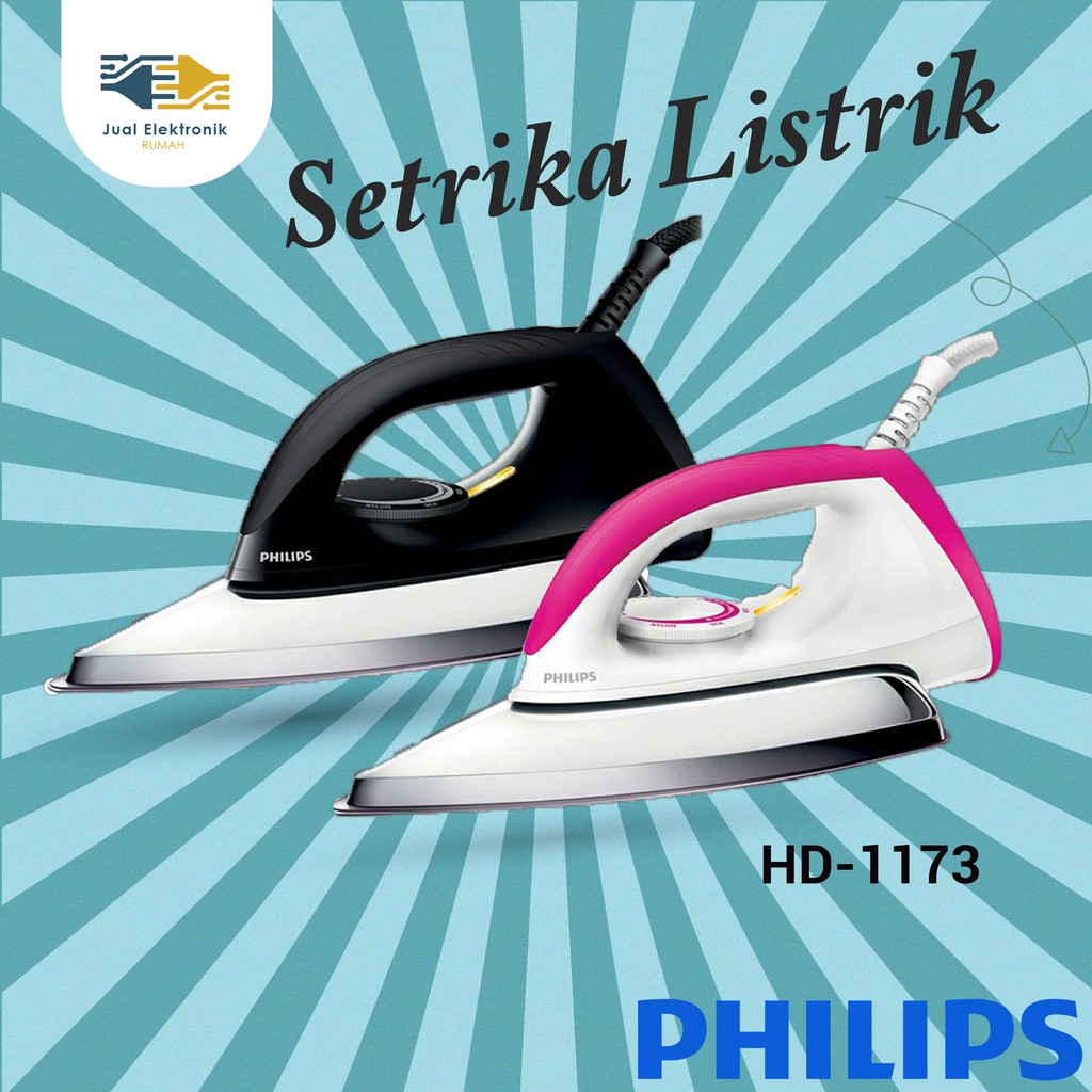 Setrika Listrik Philips HD1173/40 HD1173/80 Keramik Dry Iron Kualitas Terbaik