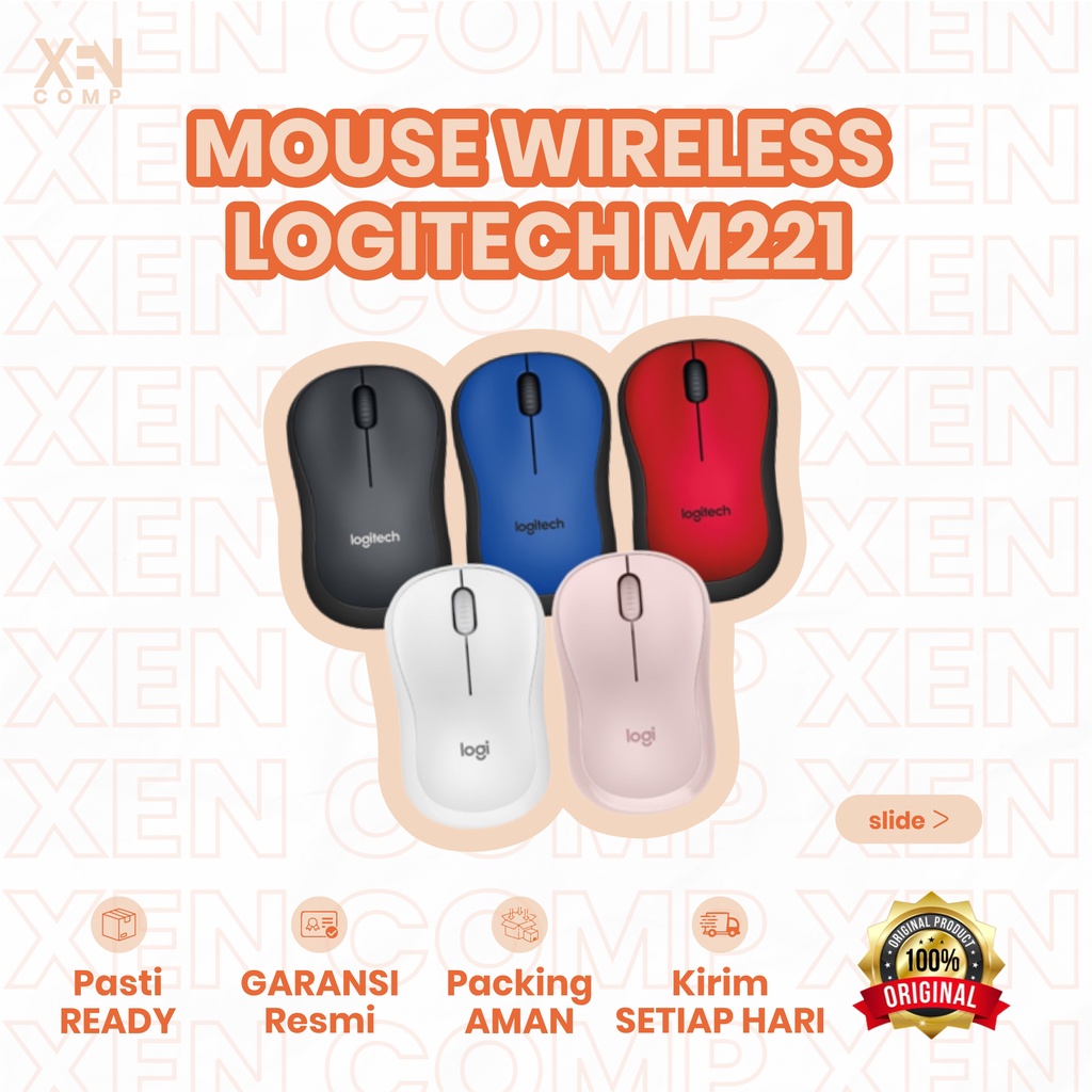 Logitech Mouse Wireless M221 / M 221 Silent Click Original