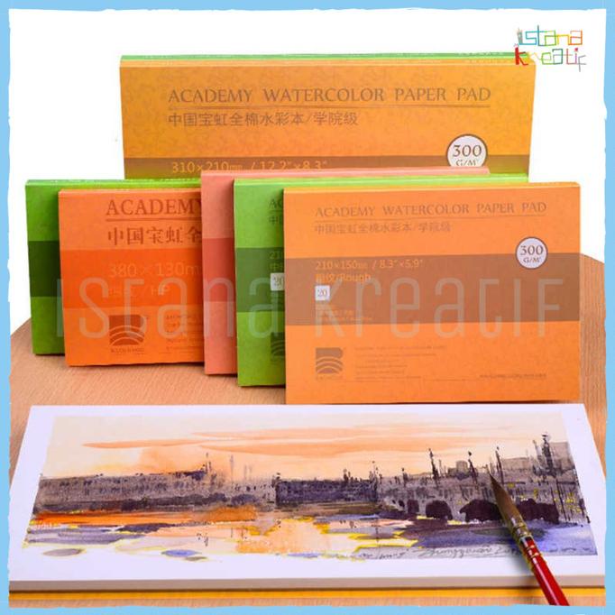 

Baohong Academy Watercolor Paper Pad 180 X 125 Mm| 20 Lembar| 300 Gsm