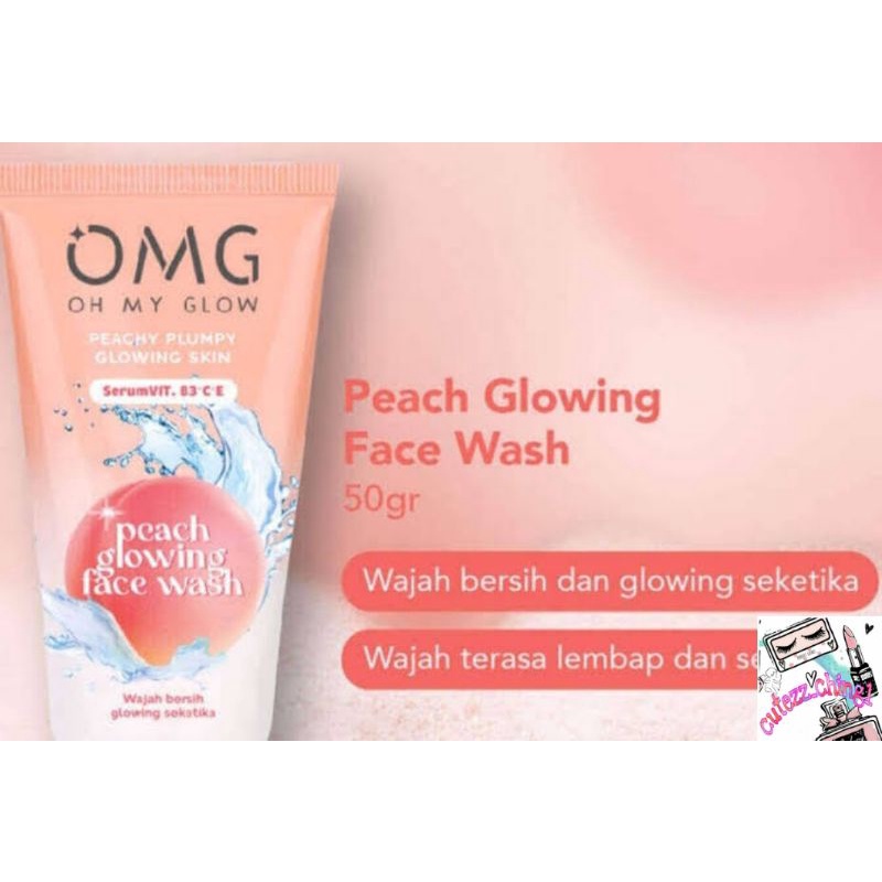 ☃☃️Cutezz_ching1☃️OMG Oh My Glow Peach Glowing face wash 50gr