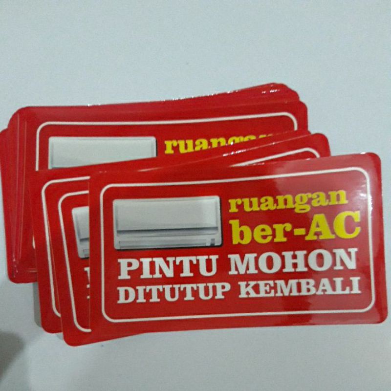 Stiker Ruang ber- AC Pintu Mohon Ditutup Kembali