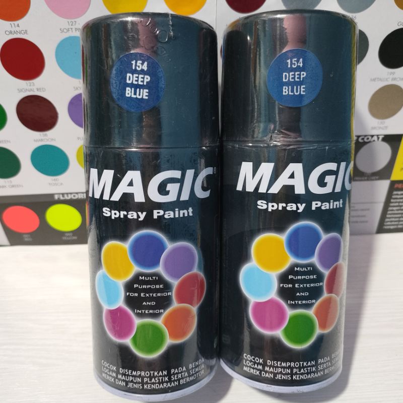 Magic Spray Paint Pilox Pilok Cat Magic DEEP Blue Biru Tua 154 300cc Cat Semprot Serbaguna Magic Ukuran Besar 300 cc