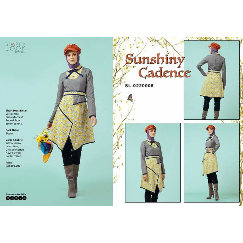 SIMPLY LOOK AUTUM BLOSSOM BY TUNEECA DISKON SALE PROMO SL-0220005 TUNIK SHORT DRESS ATASAN WANITA