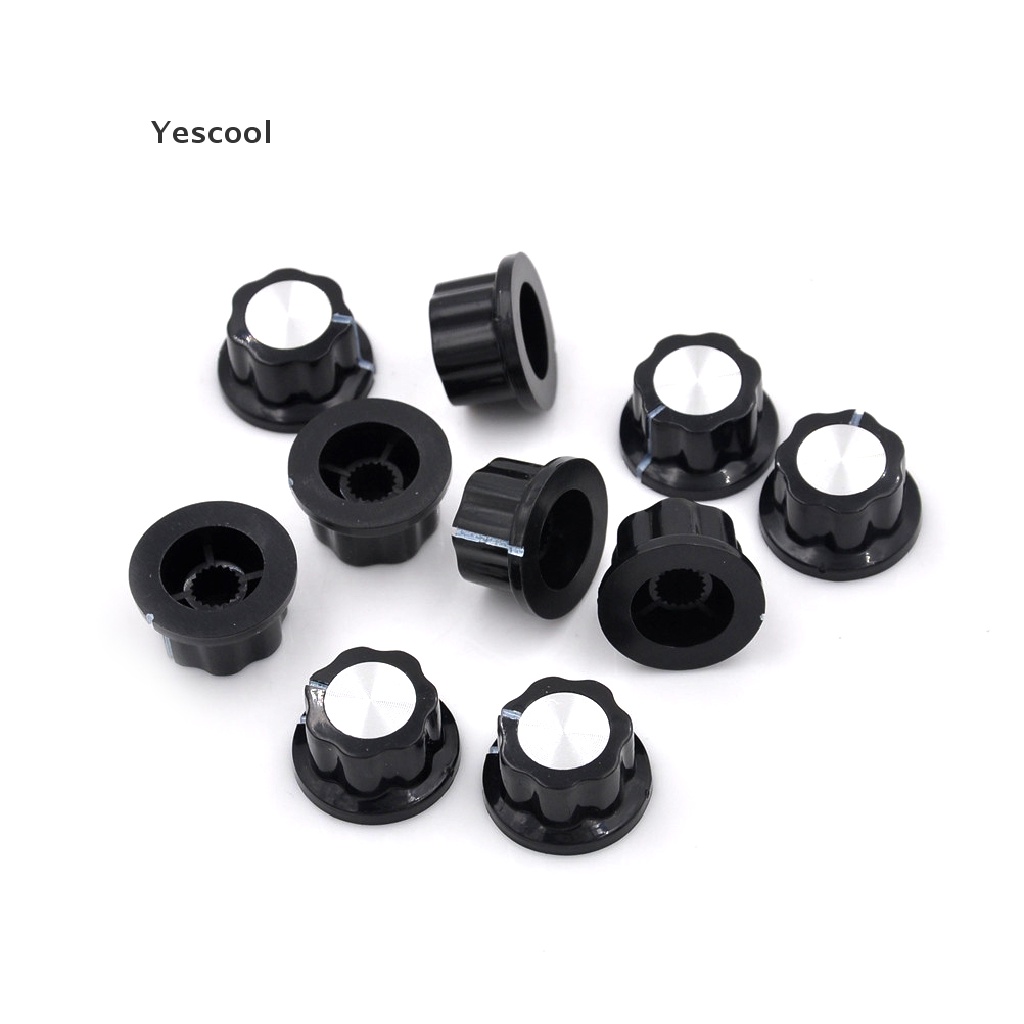 Yescool 10pcs Kenop Potentiometer Putar Diameter 6mm Bahan Bakelite