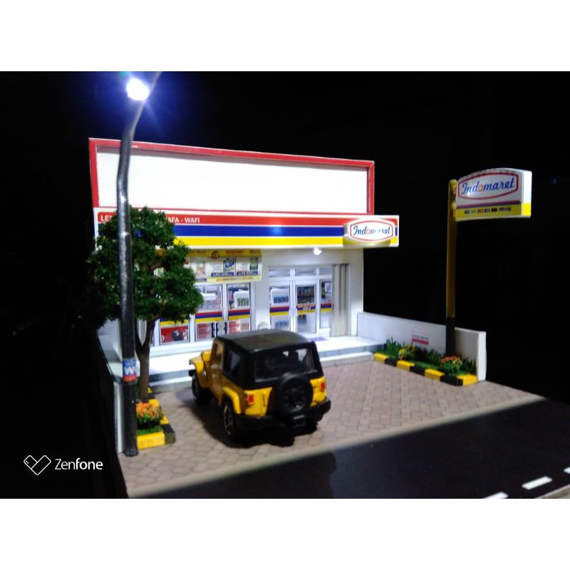 Diorama  Indomaret - Miniatur Indomaret lengkap dengan lampu
