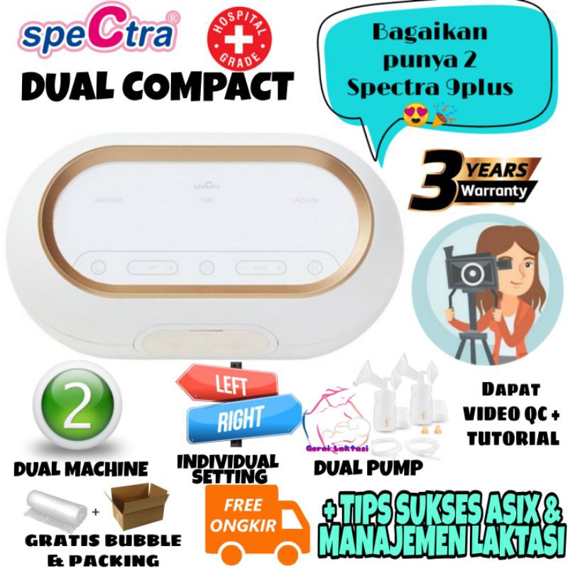 SPECTRA DUAL COMPACT - DUAL 9 PREMIUM HOSPITAL GRADE BREAST PUMP - POMPA ASI ELEKTRIK