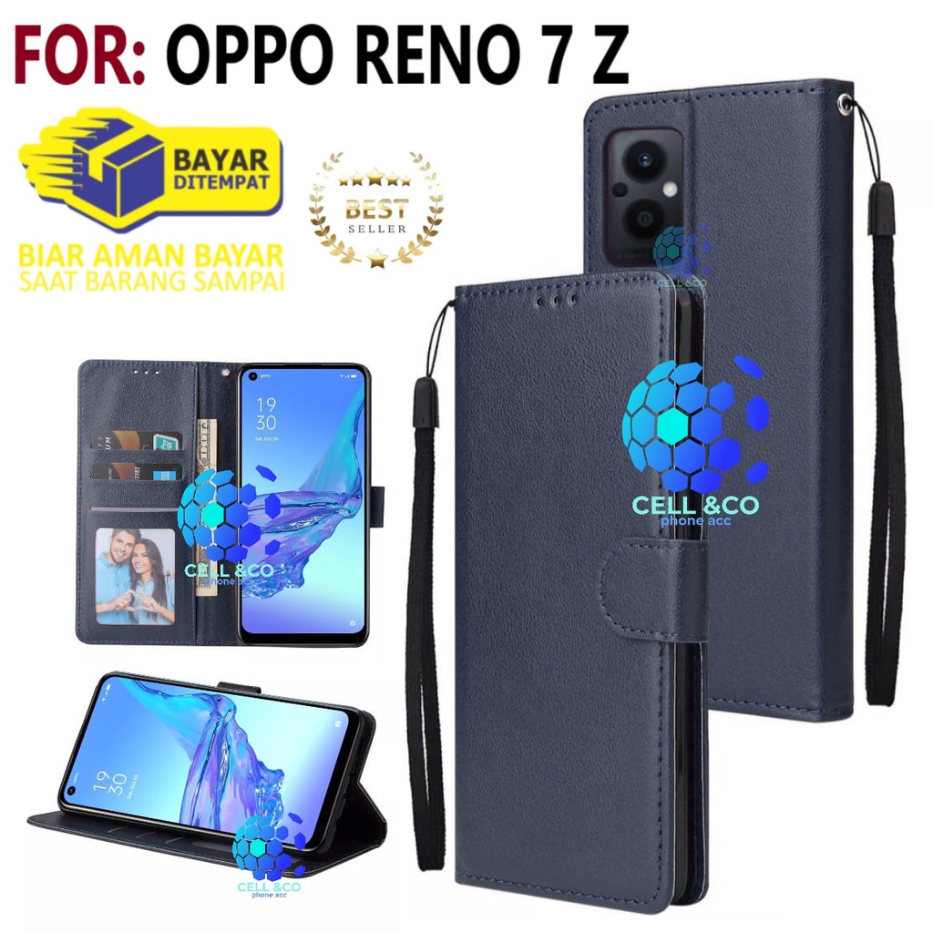 NEW OPPO RENO 7 Z CASE FLIP LEATHER WALLET PREMIUM FLIP CASE BUKA TUTUP KESING HP CASING FLIP CASE WALLET OPPO RENO 7Z