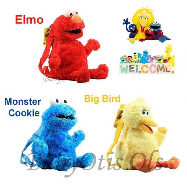 Tas Backpack Tas Boneka Ransel Anak Karakter Elmo and Friend