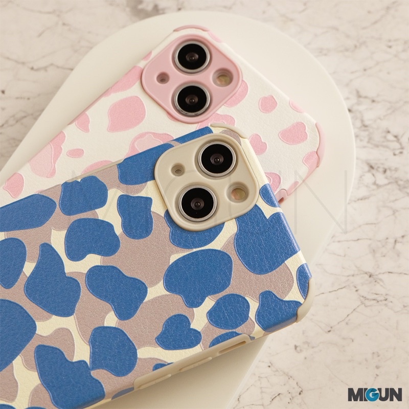 New! Cow Leopard Pattern - Softcase leather fullcover for iPhone 11 12 13 PRO PROMAX 7 8 SE2020 7+ 8+ X XS XR XSMAX