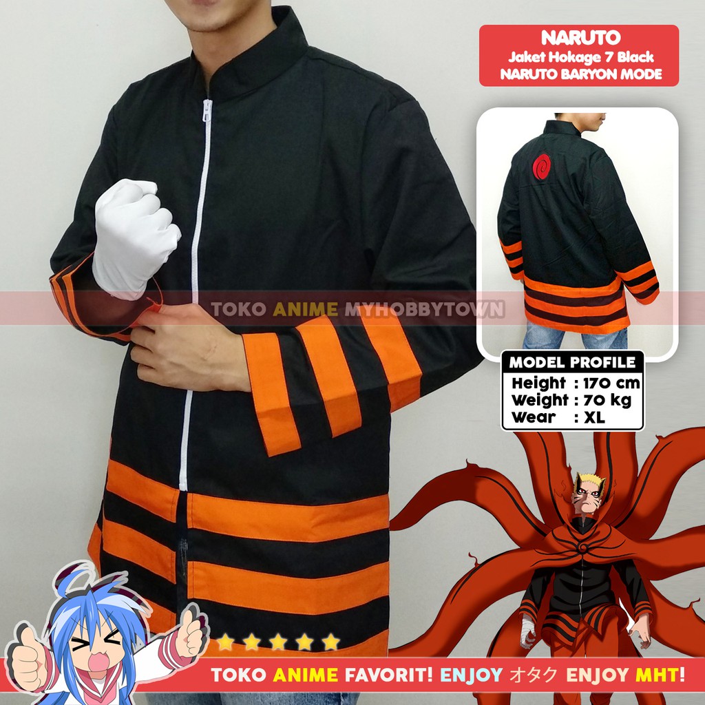 Jaket Naruto Hokage 7 Baryon Mode Kostum Anime Cosplay