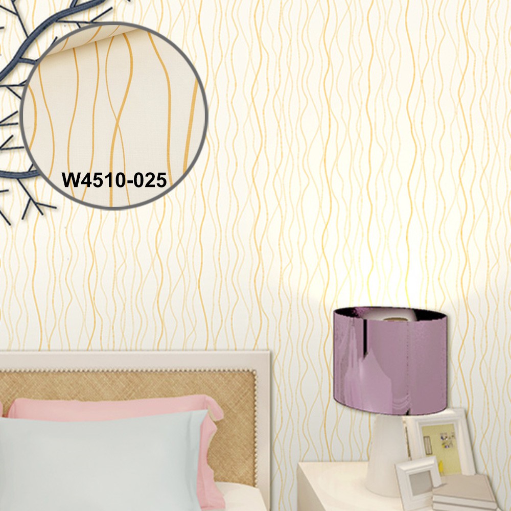 Wallpaper Sticker Dinding Rumah 10 M Minimalis PUTIH SALUR SILVER Stiker Tembok Kamar Ruang Tamu