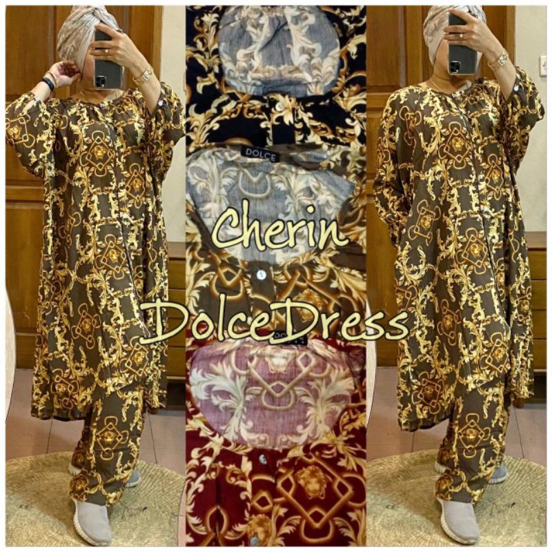 Daster arab DOLCE CHERIN Daily One Set Tunik Jumbo Murah Mewah