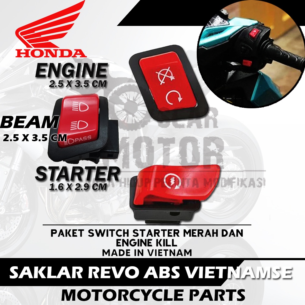 Saklar Starter Warna Merah Vietnam Saklar cut off pengganti idling stop beam PNP