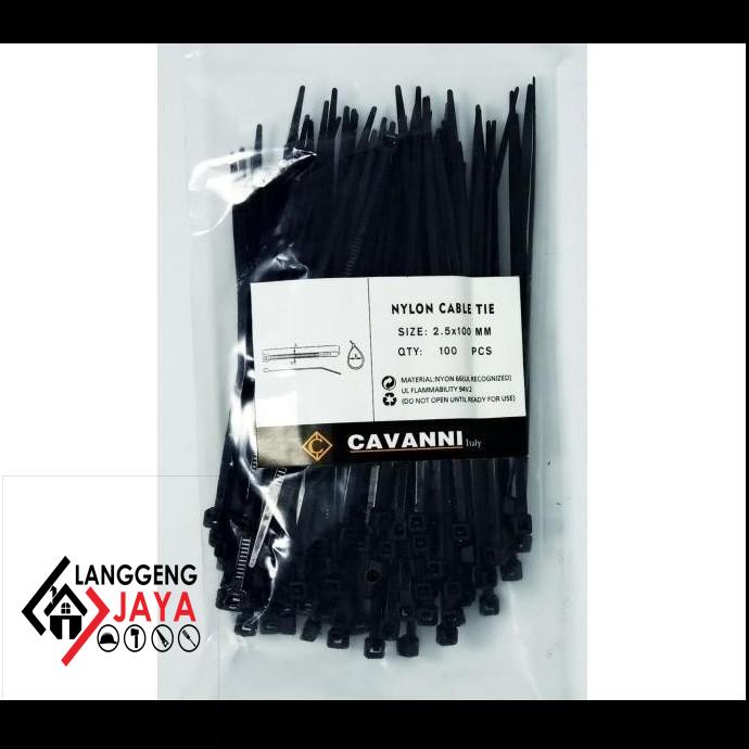 

Kabel Tis 2.5 X 100Mm Hitam Cavanni (100Pcs) Cable Ties Langgeng-