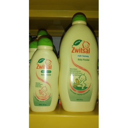 zwitsal baby powder aloe vera 100g/rich honey 300g