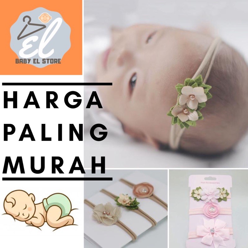 Bandana bayi anak Bunga Headband Hairband baby Kids Flower Import lucu