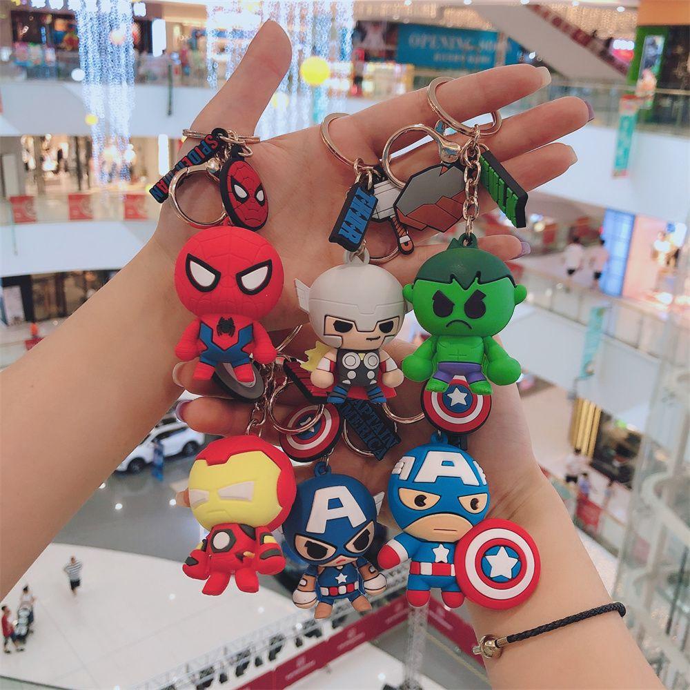 R-flower Lem Tetes Gantungan Kunci Iron Man Spider-Man Karakter Kartun Cartoon Captain