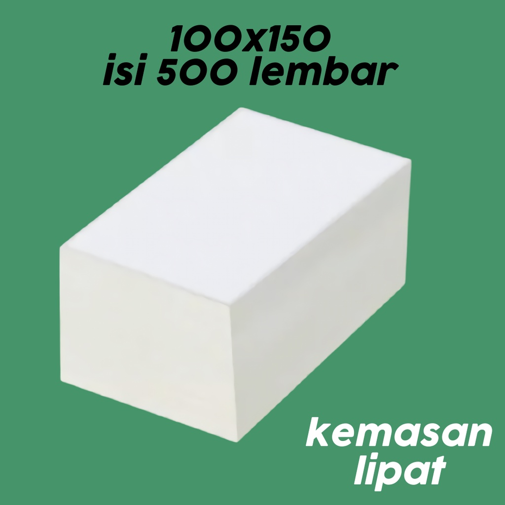 Label Thermal 100x150 Kertas isi 500 Lembar Sticker Receipt Barcode Xpinter kemasan lipat KESTAS STIKER THERMAL 100X150 KEMASAN LIPAT [BEST QUALITY SIAP KIRIM]