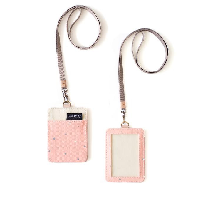 

✨BISA COD✨ ID Lanyard Sprinkles Pink Canvas Living