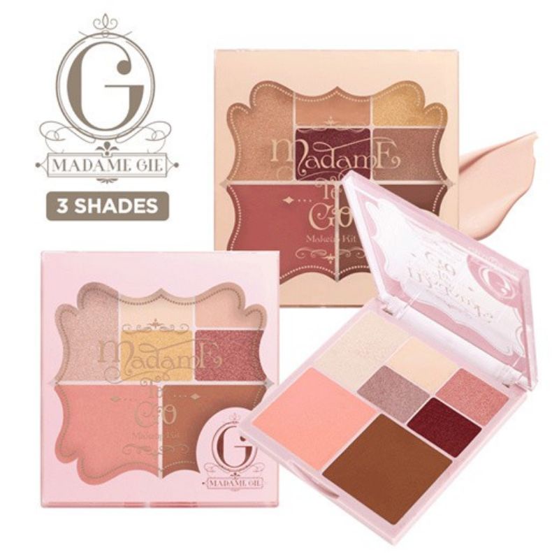 Eyeshadow MADAME GIE Pallete Lengkap dengan Countour , Hightlighter, dan Blush On