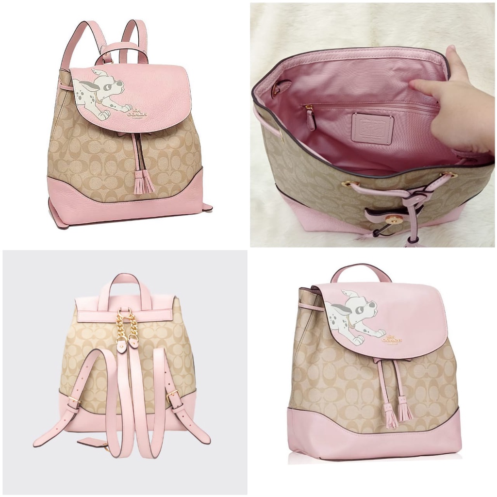 Tas Coach Elle Disney Dalmatian Backpack Blossom Light Khaki New Original