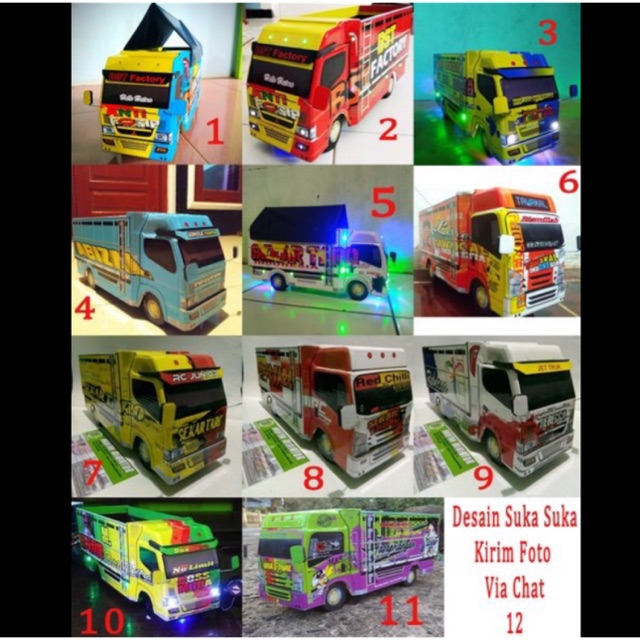 Miniatur truk kayu ukuran besar