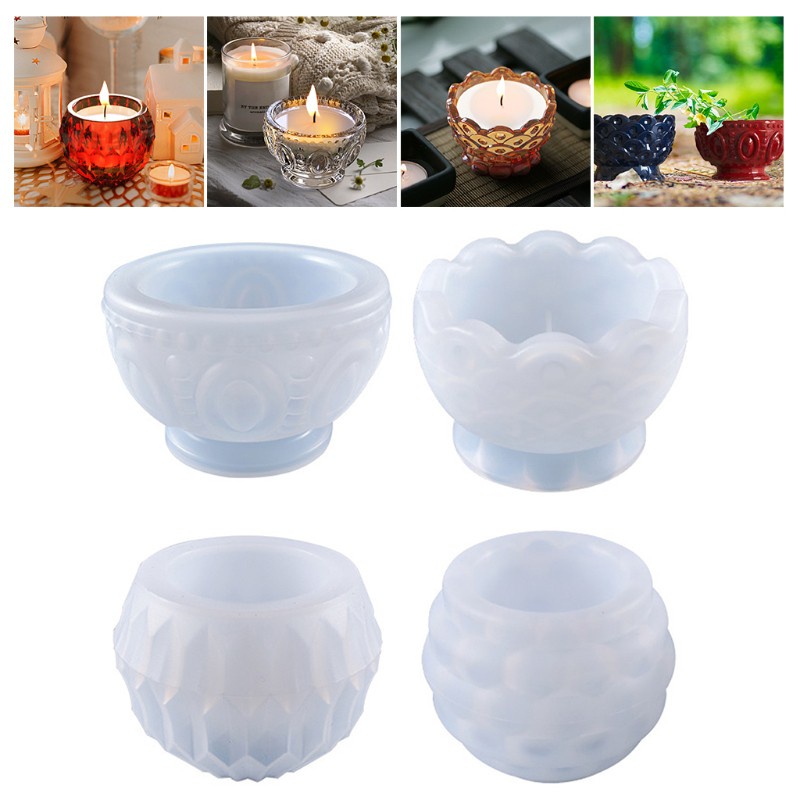 Glitter Flowerpot Plant Pot Epoxy Resin Mold Candlestick Candle Holder Silicone Mould