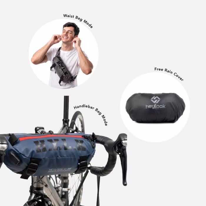 TAS PRIA Tas Stang Sepeda Anti Air Sling Bag Pria Gowes Waterproof - NAVY termurah anti air besar di