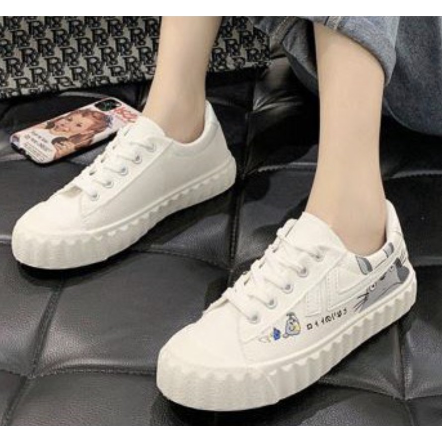 sneakers white with cartoons canvas converse women style japanese korean fashion sepatu converse