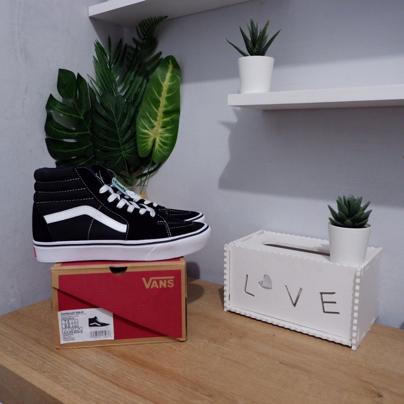 Vans sk8 hi black white COMFYCUSH original