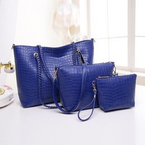 Tas Import C90683 Blue 3in1 Bag Leather Bag Fashion Korea Kulit Buaya
