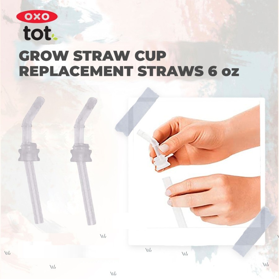 Oxo Tot Grow Straw Cup Replacement Straws 6oz - 2Pc