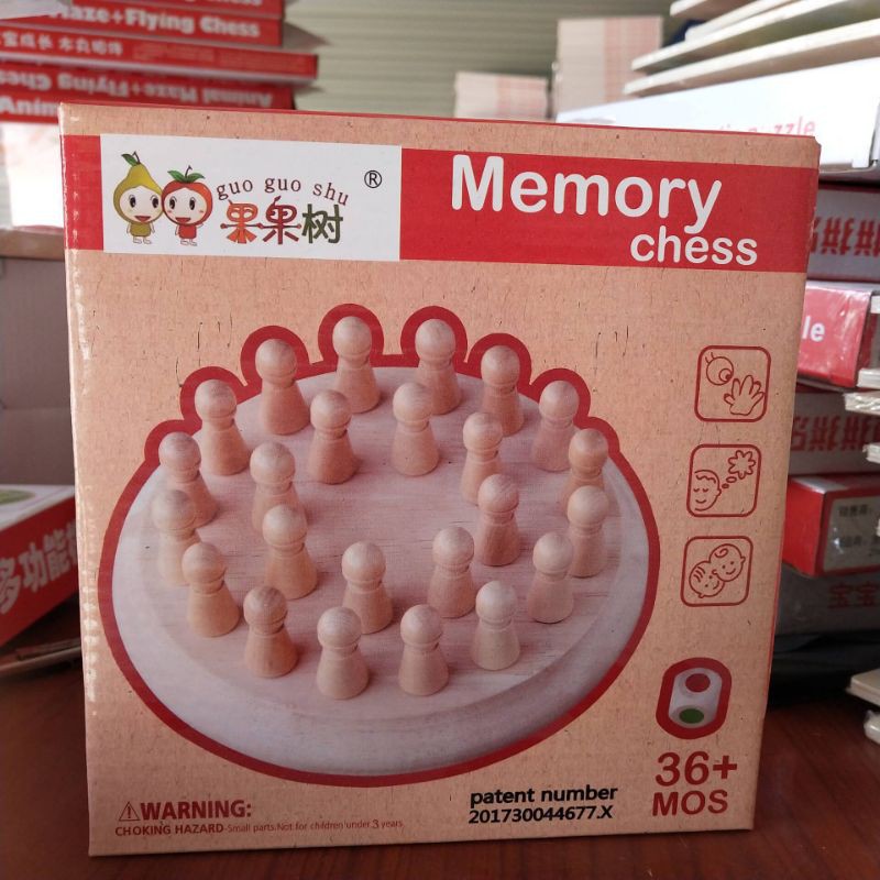 MAINAN EDUKASI WOODEN MEMORY CHESS / MEMORY GAME / Wooden Matching Chess