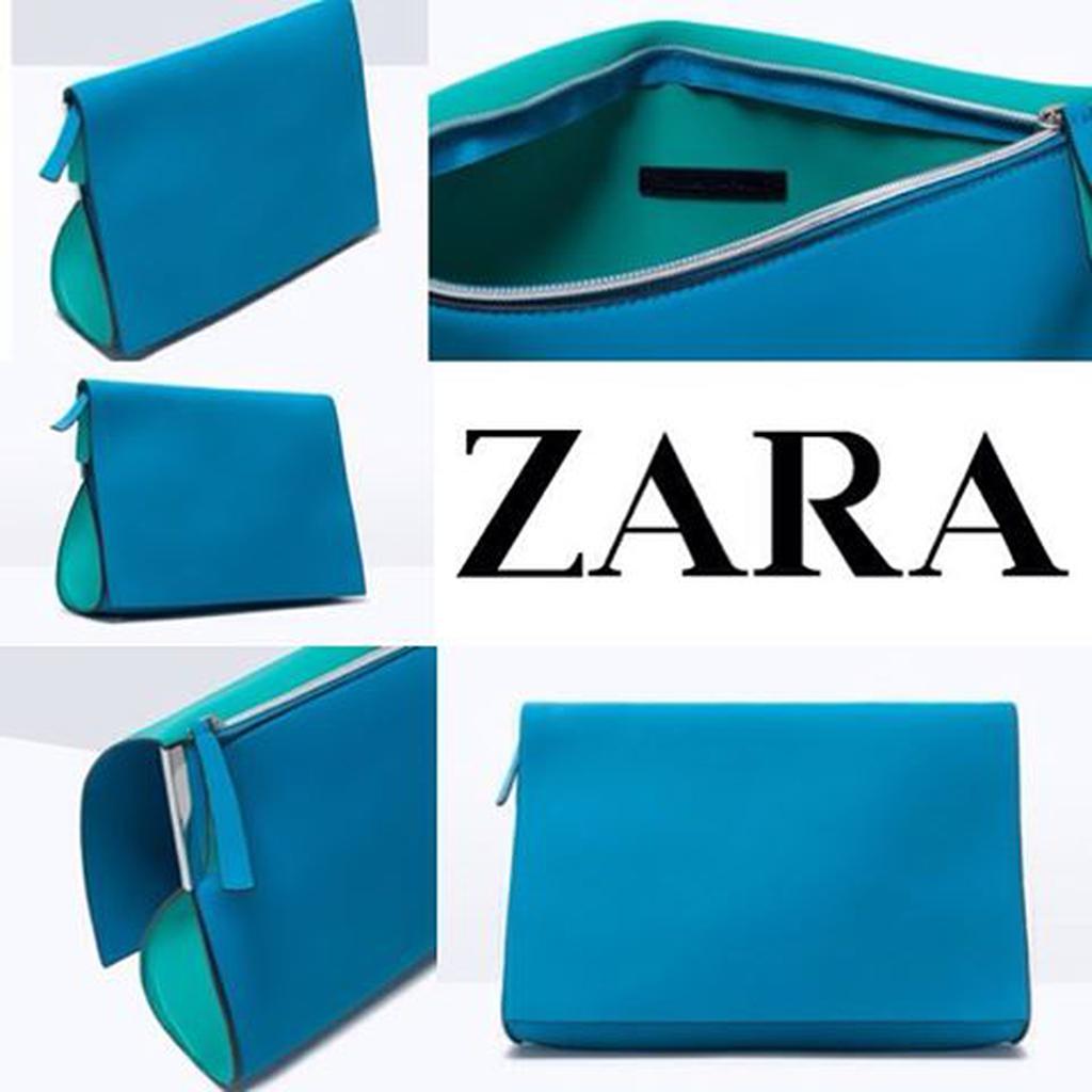 ZARA BLUE CLUTCH BAG ORI